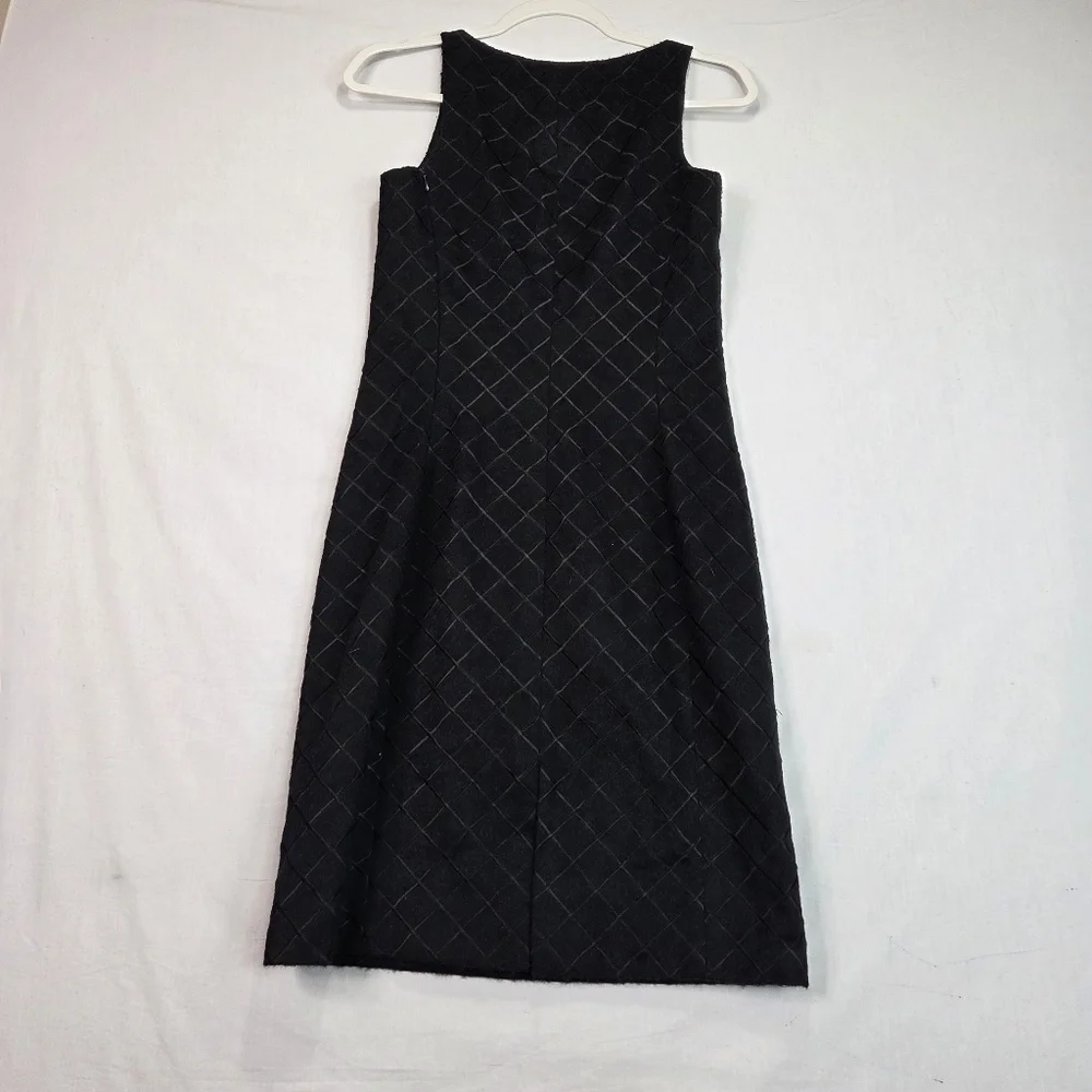 Beatriz Canedo Patiño‎ Alpaca Lambswool Black Sleeveless Dress Textured Grid